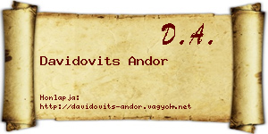 Davidovits Andor névjegykártya